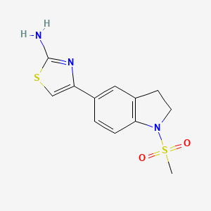 molecular formula C12H13N3O2S2 B15128751 4-(1-(Methylsulfonyl)indolin-5-yl)thiazol-2-amine 