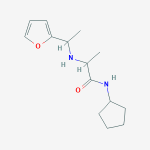 molecular formula C14H22N2O2 B15128756 N-Cyclopentyl-2-{[1-(furan-2-yl)ethyl]amino}propanamide 