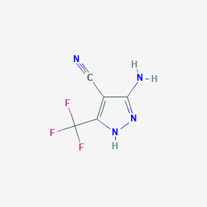 molecular formula C5H3F3N4 B15128779 5-Amino-3-(trifluoromethyl)-1H-pyrazole-4-carbonitrile 