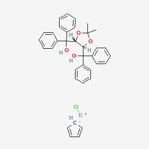 molecular formula C36H35ClO4Ti B1512879 Chlorotitanium(1+);cyclopenta-1,3-diene;[(4R,5R)-5-[hydroxy(diphenyl)methyl]-2,2-dimethyl-1,3-dioxolan-4-yl]-diphenylmethanol CAS No. 132068-98-5