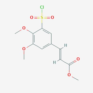 molecular formula C12H13ClO6S B15128793 Methyl 3-[3-(chlorosulfonyl)-4,5-dimethoxyphenyl]prop-2-enoate 