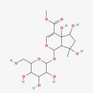 molecular formula C17H26O12 B15128887 Methyl 4a,5,7-trihydroxy-7-methyl-1-[3,4,5-trihydroxy-6-(hydroxymethyl)oxan-2-yl]oxy-1,5,6,7a-tetrahydrocyclopenta[c]pyran-4-carboxylate 