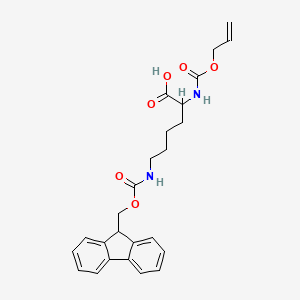 molecular formula C25H28N2O6 B15128900 6-{[(9H-Fluoren-9-ylmethoxy)carbonyl]amino}-2-{[(prop-2-EN-1-yloxy)carbonyl]amino}hexanoic acid 