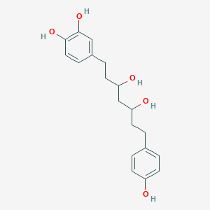 molecular formula C19H24O5 B15128913 4-[3,5-Dihydroxy-7-(4-hydroxyphenyl)heptyl]benzene-1,2-diol 