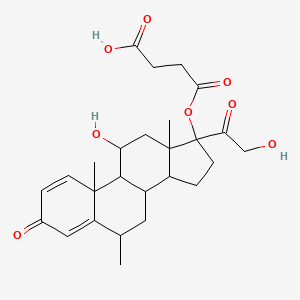 4-[[11-hydroxy-17-(2-hydroxyacetyl)-6,10,13-trimethyl-3-oxo-7,8,9,11,12,14,15,16-octahydro-6H-cyclopenta[a]phenanthren-17-yl]oxy]-4-oxobutanoic acid