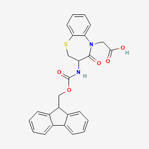 molecular formula C26H22N2O5S B15129099 2-[3-(9H-fluoren-9-ylmethoxycarbonylamino)-4-oxo-2,3-dihydro-1,5-benzothiazepin-5-yl]acetic acid 