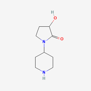 molecular formula C9H16N2O2 B15129122 3-Hydroxy-1-piperidin-4-ylpyrrolidin-2-one 