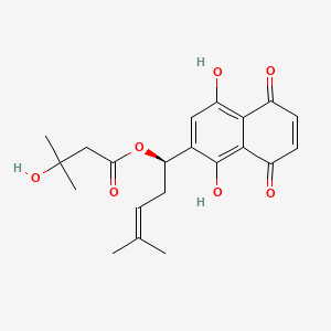 molecular formula C21H24O7 B15129127 [(1R)-1-(1,4-dihydroxy-5,8-dioxonaphthalen-2-yl)-4-methylpent-3-enyl] 3-hydroxy-3-methylbutanoate 