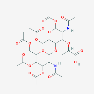 2-[3-Acetamido-5-[3-acetamido-4,5-diacetyloxy-6-(acetyloxymethyl)oxan-2-yl]oxy-2-acetyloxy-6-(acetyloxymethyl)oxan-4-yl]oxypropanoic acid