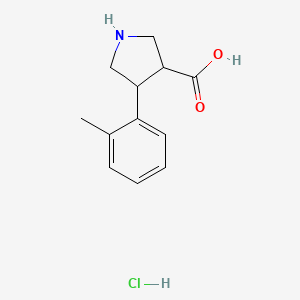 molecular formula C12H16ClNO2 B15129138 (3S,4R)-4-(2-methylphenyl)pyrrolidine-3-carboxylic acid hydrochloride 