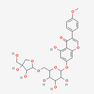 molecular formula C27H30O14 B15129145 7-[(2-O-D-Apio-beta-D-furanosyl-beta-D-glucopyranosyl)oxy]-5-hydroxy-3-(4-methoxyphenyl)-4H-1-benzopyran-4-one 