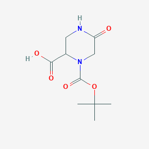 molecular formula C10H16N2O5 B1512919 1-(tert-Butoxycarbonyl)-5-oxopiperazine-2-carboxylic acid CAS No. 1246553-28-5