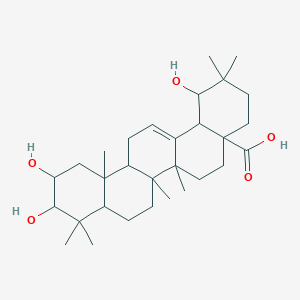 molecular formula C30H48O5 B15129205 1,10,11-trihydroxy-2,2,6a,6b,9,9,12a-heptamethyl-1,3,4,5,6,6a,7,8,8a,10,11,12,13,14b-tetradecahydropicene-4a-carboxylic acid 