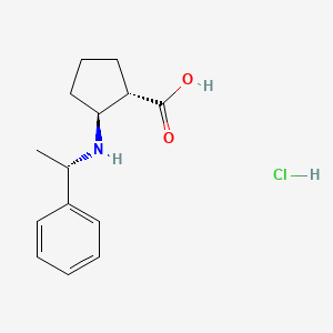 molecular formula C14H20ClNO2 B1512921 (1S,2S)-2-(((S)-1-Phenylethyl)amino)cyclopentanecarboxylic acid hydrochloride CAS No. 359586-68-8