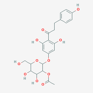 molecular formula C23H26O11 B15129212 [2-[3,5-Dihydroxy-4-[3-(4-hydroxyphenyl)propanoyl]phenoxy]-4,5-dihydroxy-6-(hydroxymethyl)oxan-3-yl] acetate 