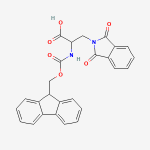 molecular formula C26H20N2O6 B15129226 (S)-2-((((9H-Fluoren-9-yl)methyl9h-fluoren-9-yl)methoxy)carbonylamino)-3-(1,3-dioxoisoindolin-2-yl)propanoic acid 