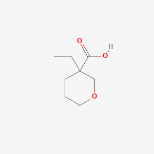 molecular formula C8H14O3 B15129256 3-Ethyloxane-3-carboxylic acid 