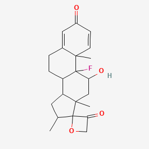 9-Fluoro-11-hydroxy-10,13,16-trimethylspiro[6,7,8,11,12,14,15,16-octahydrocyclopenta[a]phenanthrene-17,2'-oxetane]-3,3'-dione