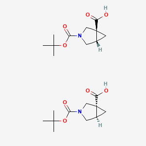 molecular formula C22H34N2O8 B15129302 (1S,5S)-3-[(2-methylpropan-2-yl)oxycarbonyl]-3-azabicyclo[3.1.0]hexane-1-carboxylic acid;(1R,5R)-3-[(2-methylpropan-2-yl)oxycarbonyl]-3-azabicyclo[3.1.0]hexane-1-carboxylic acid 