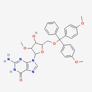 2-amino-9-[(2R,3R,4R,5R)-5-[[bis(4-methoxyphenyl)-phenyl-methoxy]methyl]-4-hydroxy-3-methoxy-tetrahydrofuran-2-yl]-1H-purin-6-one