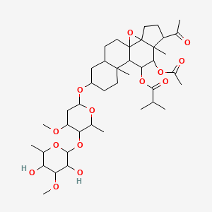 molecular formula C41H64O14 B15129396 3-O-beta-Allopyranosyl-(1-->4)-beta-oleandropyranosyl-11-O-isobutyryl-12-O-acetyltenacigenin B 