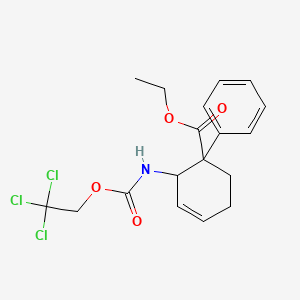 molecular formula C18H20Cl3NO4 B15129468 Ethyl 1-phenyl-2-(2,2,2-trichloroethoxycarbonylamino)cyclohex-3-ene-1-carboxylate 