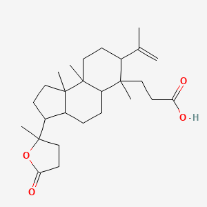 molecular formula C27H42O4 B15129476 3-[6,9a,9b-Trimethyl-3-(2-methyl-5-oxooxolan-2-yl)-7-prop-1-en-2-yl-1,2,3,3a,4,5,5a,7,8,9-decahydrocyclopenta[a]naphthalen-6-yl]propanoic acid 