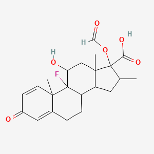 9-Fluoro-17-formyloxy-11-hydroxy-10,13,16-trimethyl-3-oxo-6,7,8,11,12,14,15,16-octahydrocyclopenta[a]phenanthrene-17-carboxylic acid