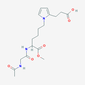 molecular formula C18H27N3O6 B15129613 3-[1-[5-[(2-Acetamidoacetyl)amino]-6-methoxy-6-oxohexyl]pyrrol-2-yl]propanoic acid 