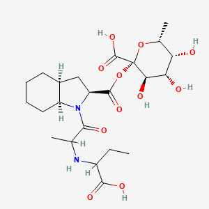 (2R,3R,4S,5R,6R)-2-[(2S,3aS,7aS)-1-[2-(1-carboxypropylamino)propanoyl]2,3,3a,4,5,6,7,7a-octahydroindole-2-carbonyl]oxy-3,4,5-trihydroxy-6-methyl-oxane-2-carboxylic acid