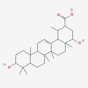 molecular formula C30H48O4 B15129673 4,10-dihydroxy-1,4a,6a,6b,9,9,12a-heptamethyl-2,3,4,5,6,6a,7,8,8a,10,11,12,13,14b-tetradecahydro-1H-picene-2-carboxylic acid 