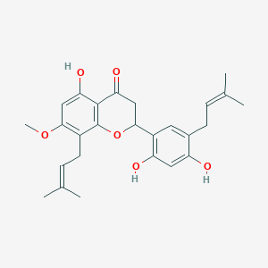 2-[2,4-Dihydroxy-5-(3-methylbut-2-enyl)phenyl]-5-hydroxy-7-methoxy-8-(3-methylbut-2-enyl)-2,3-dihydrochromen-4-one