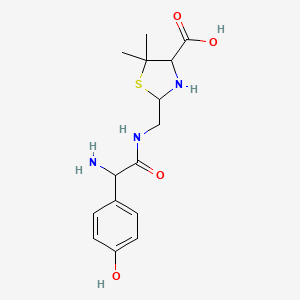 molecular formula C15H21N3O4S B15129697 (4S)-2-(((R)-2-Amino-2-(4-hydroxyphenyl)acetamido)-methyl)-5,5-dimethylthiazolidine-4-carboxylic acid 