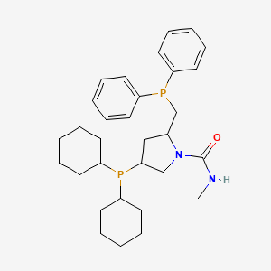 molecular formula C31H44N2OP2 B15129702 4-dicyclohexylphosphanyl-2-(diphenylphosphanylmethyl)-N-methylpyrrolidine-1-carboxamide 