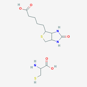 molecular formula C13H23N3O5S2 B15129742 2-Amino-3-sulfanylpropanoic acid;5-(2-oxo-1,3,3a,4,6,6a-hexahydrothieno[3,4-d]imidazol-4-yl)pentanoic acid 