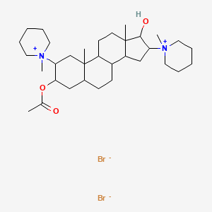 [17-hydroxy-10,13-dimethyl-2,16-bis(1-methylpiperidin-1-ium-1-yl)-2,3,4,5,6,7,8,9,11,12,14,15,16,17-tetradecahydro-1H-cyclopenta[a]phenanthren-3-yl] acetate;dibromide