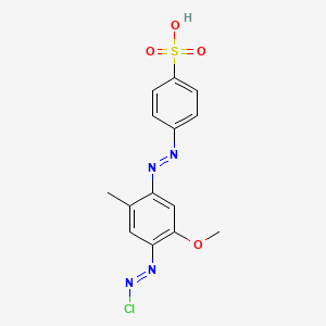 molecular formula C14H13ClN4O4S B15129778 Benzenesulfonic acid, 4-[[4-(chloroazo)-5-methoxy-2-methylphenyl]azo]- CAS No. 67906-54-1