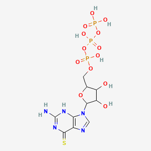 molecular formula C10H16N5O13P3S B15129786 [[5-(2-amino-6-sulfanylidene-3H-purin-9-yl)-3,4-dihydroxyoxolan-2-yl]methoxy-hydroxyphosphoryl] phosphono hydrogen phosphate 