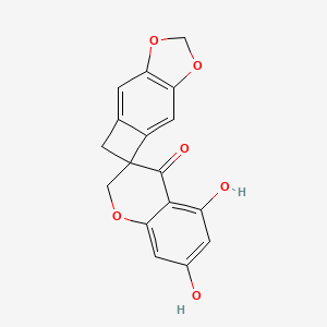 molecular formula C17H12O6 B15129799 5,7-dihydroxyspiro[2H-chromene-3,4'-9,11-dioxatricyclo[6.3.0.03,6]undeca-1(8),2,6-triene]-4-one 