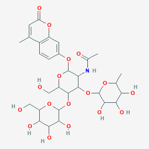 molecular formula C30H41NO17 B15129803 N-[6-(hydroxymethyl)-2-(4-methyl-2-oxochromen-7-yl)oxy-5-[3,4,5-trihydroxy-6-(hydroxymethyl)oxan-2-yl]oxy-4-(3,4,5-trihydroxy-6-methyloxan-2-yl)oxyoxan-3-yl]acetamide 