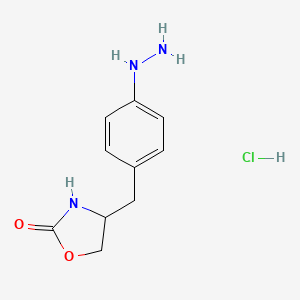 molecular formula C10H14ClN3O2 B15129836 (4S)-4-[(4-hydrazinylphenyl)methyl]-1,3-oxazolidin-2-one hydrochloride 