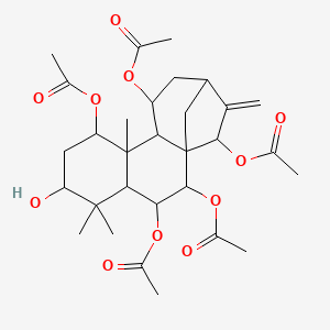 molecular formula C30H42O11 B15129883 (2,3,8,15-Tetraacetyloxy-6-hydroxy-5,5,9-trimethyl-14-methylidene-11-tetracyclo[11.2.1.01,10.04,9]hexadecanyl) acetate 