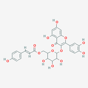 [6-[2-(3,4-dihydroxyphenyl)-5,7-dihydroxy-4-oxochromen-3-yl]oxy-3,4,5-trihydroxyoxan-2-yl]methyl (E)-3-(4-hydroxyphenyl)prop-2-enoate