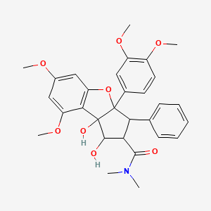 3a-(3,4-dimethoxyphenyl)-1,8b-dihydroxy-6,8-dimethoxy-N,N-dimethyl-3-phenyl-2,3-dihydro-1H-cyclopenta[b][1]benzofuran-2-carboxamide