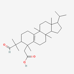 2-[4,8,9,13-tetramethyl-3-(2-methyl-1-oxopropan-2-yl)-17-propan-2-yl-2,3,6,7,11,12,14,15,16,17-decahydro-1H-cyclopenta[a]phenanthren-4-yl]acetic acid