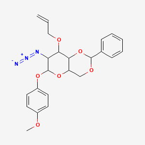 molecular formula C23H25N3O6 B15130157 7-Azido-6-(4-methoxyphenoxy)-2-phenyl-8-prop-2-enoxy-4,4a,6,7,8,8a-hexahydropyrano[3,2-d][1,3]dioxine 