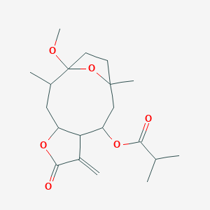 molecular formula C20H30O6 B15130195 (1-Methoxy-2,11-dimethyl-7-methylidene-6-oxo-5,14-dioxatricyclo[9.2.1.04,8]tetradecan-9-yl) 2-methylpropanoate 