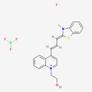 molecular formula C22H21BF4N2OS B15130224 Quinolinium, 1-(2-hydroxyethyl)-4-[3-(3-methyl-2(3H)-benzothiazolylidene)-1-propen-1-yl]-, tetrafluoroborate(1-) 