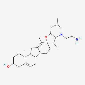 molecular formula C29H46N2O2 B15130225 4'-(2-aminoethyl)-3',6',10,11b-tetramethylspiro[2,3,4,6,6a,6b,7,8,11,11a-decahydro-1H-benzo[a]fluorene-9,2'-3,3a,5,6,7,7a-hexahydrofuro[3,2-b]pyridine]-3-ol 