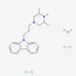 molecular formula C21H31Cl2N3O B15130311 9-[3-(3,5-dimethylpiperazin-1-yl)propyl]carbazole;hydrate;dihydrochloride 